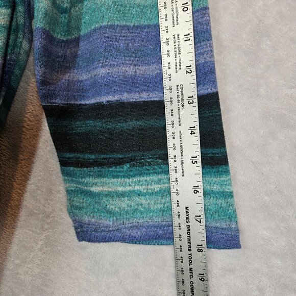 Striped Asymmetrical Hem 3/4 Sleeve Tunic Top 1X CJ Banks Polyester/Spandex Mult - Picture 6 of 12